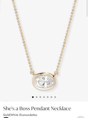 Melinda Maria Gold Necklace with Clear Stone Pendant